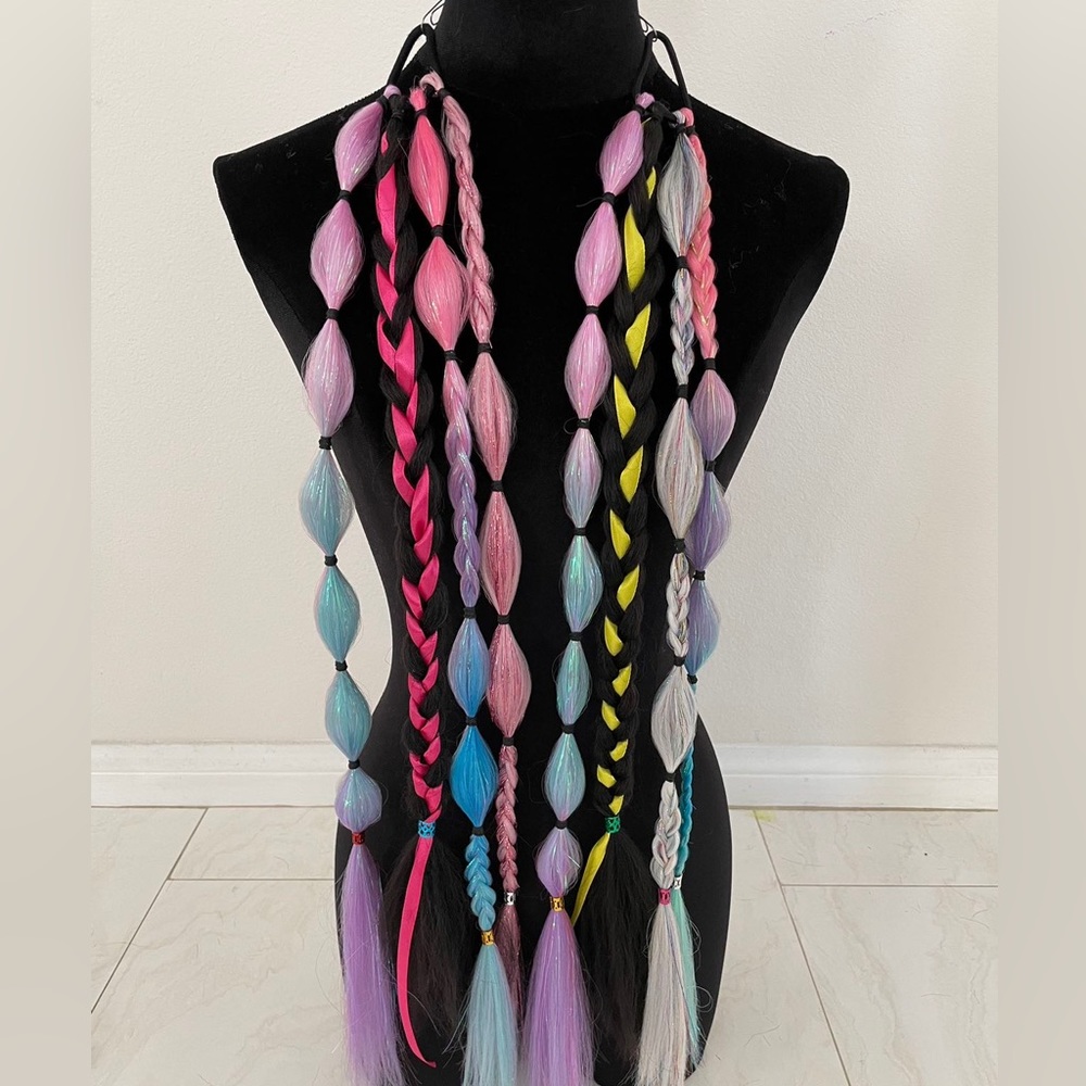 Festival rave hair braids + outfit bundle